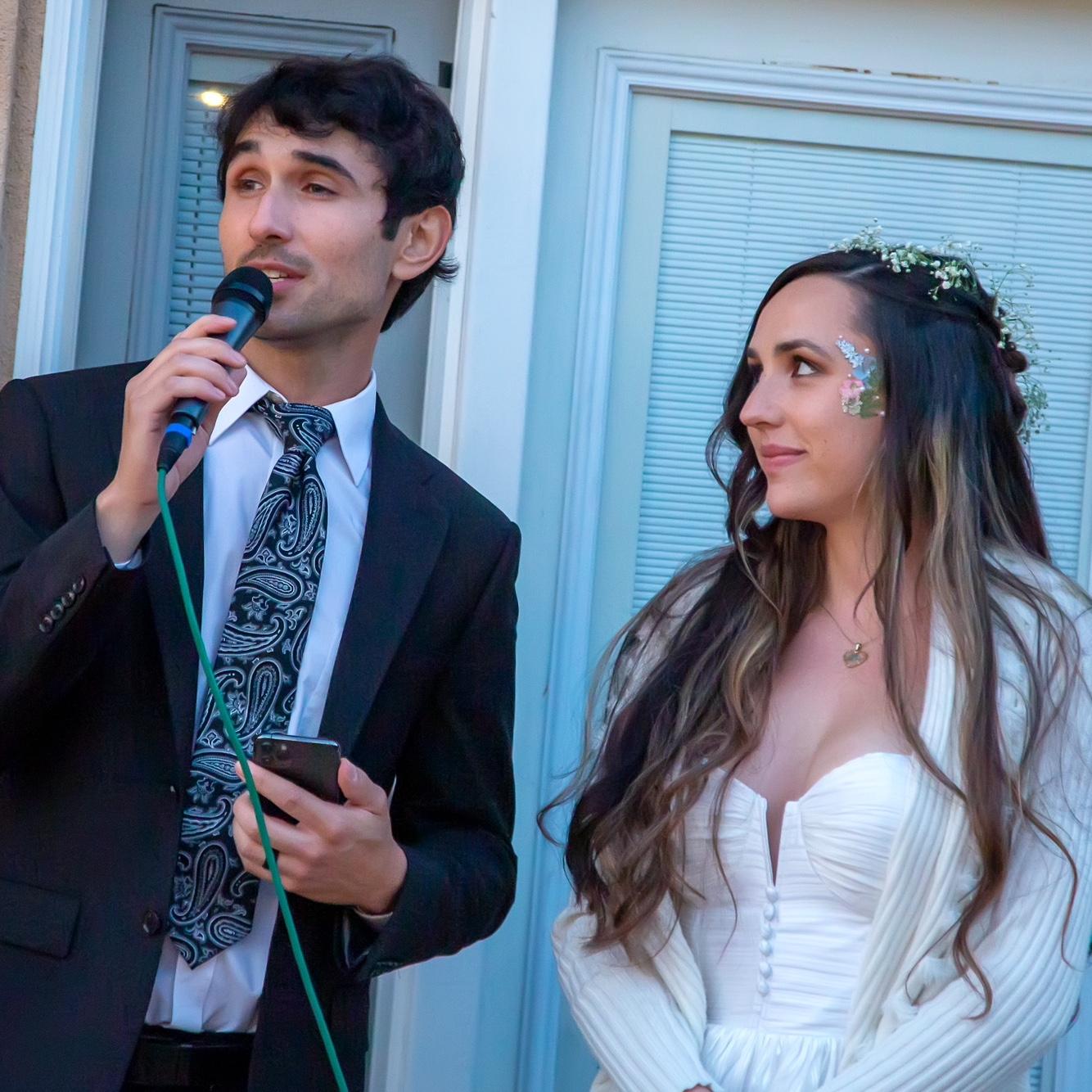 June 2022 - Alex giving a speech at our engagement party