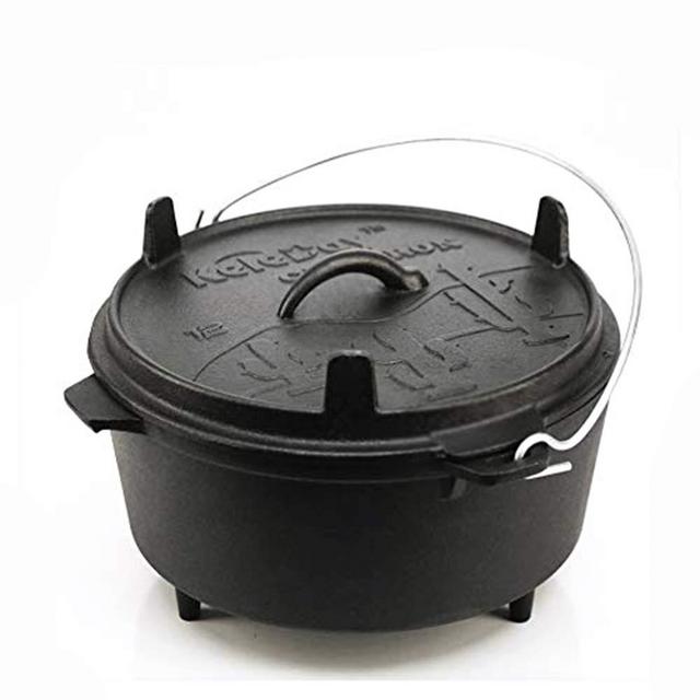 Keleday 5 Quart Pre-Seasoned Cast Iron Dutch Oven with Lid