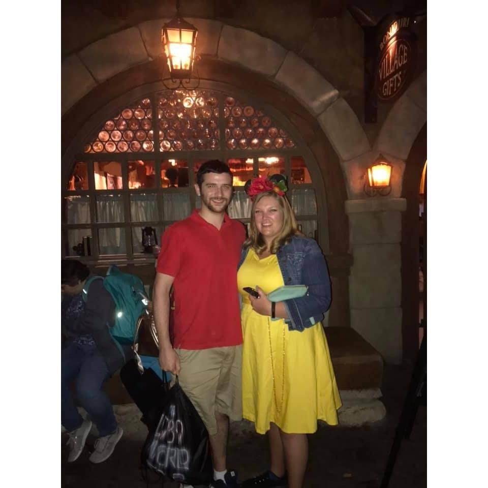Will & I at Disney after his amazing proposal :)