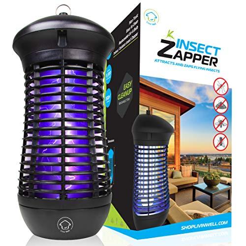 Livin’ Well Bug Zapper - Mosquito Zapper, Insect Zapper Trap, Outdoor Bug Zapper Light w/ 4000V Electric Bug Zapper Grid and 18W UVA Mosquito Lamp