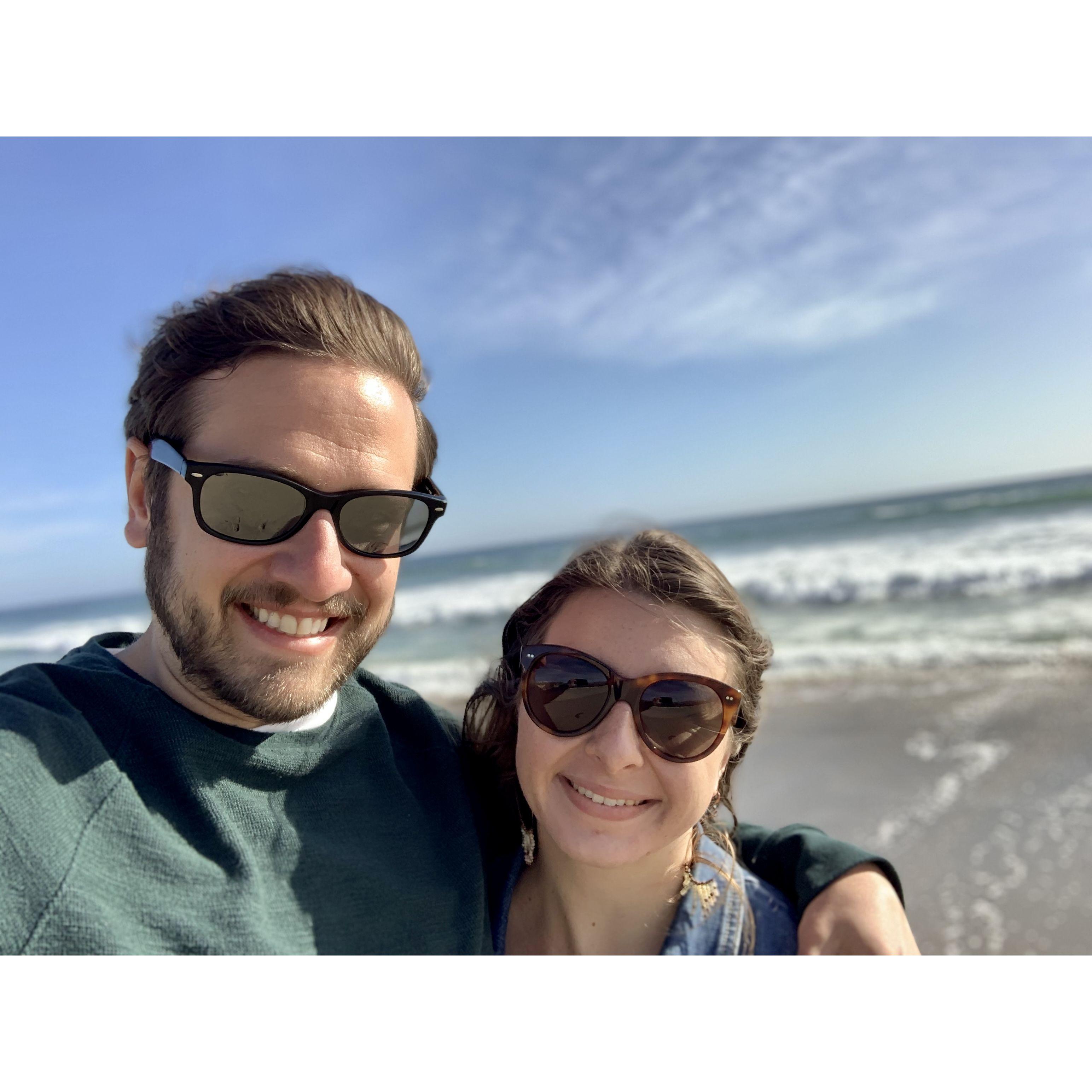 Our happy place is at the beach although Teddy hates the sand.
