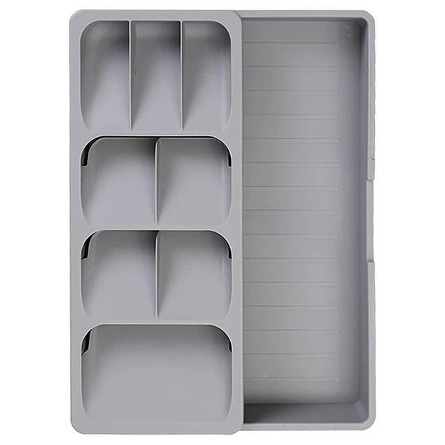 Kitchen Drawer Organizer Tray,Silverware Organizer Storage Tray,DrawerStore Compact Cutlery Expandable Organizer for Kitchen Drawer Holding Flatware Spoons Forks  