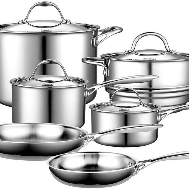 Cooks Standard 10-Piece Multi-Ply Clad Stainless Steel Cookware Set