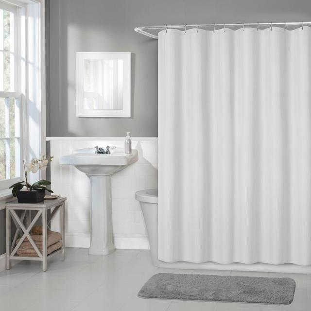 Titan 70-Inch x 72-Inch Fabric Shower Curtain Liner in White