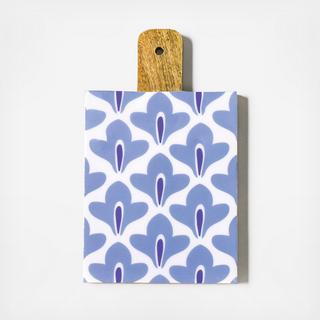 Iris Blue Sprout Wooden Rectangle Board