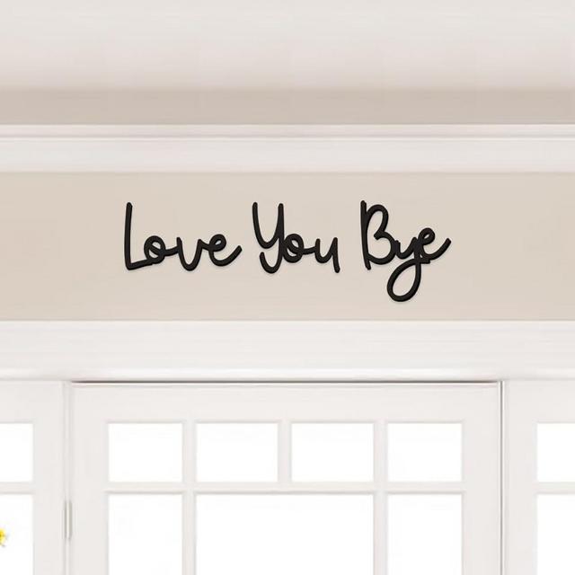 Dripykiaa LOVE YOU BYE Wood Sign Home Decor Boho Decor 21.6” Wall Decor Express Love and Warm for Your Family Lovers Wall Art Gift Hallway Entryway Door Valentine Decorations For Home