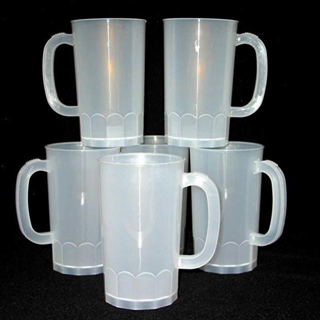 Plastic Beer Mugs, Large 32 Oz, Pack 8, Color Frosted