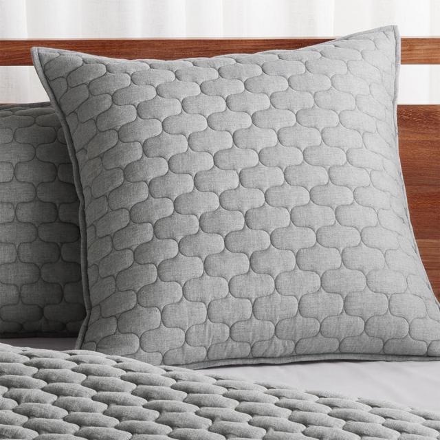 Fontaine Grey Cotton Euro Sham