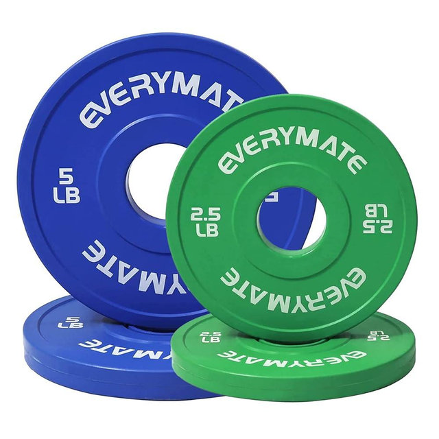 EVERYMATE Fractional Weight Plates - Olympic Bumper Plates for Cross Training - Steel Insert - 1.25LB, 2.5LB, 5LB