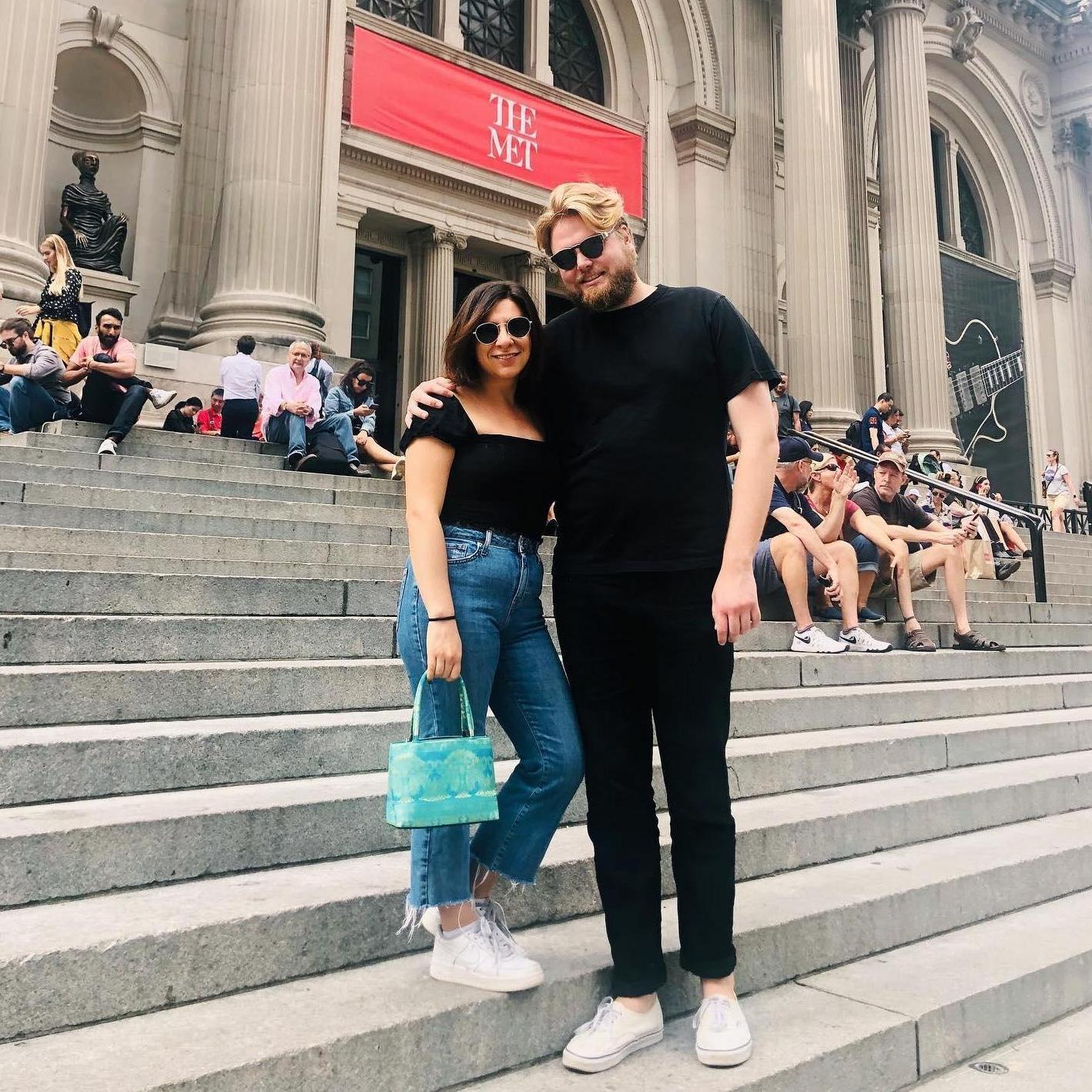 NYC trip in 2019—Griffin was kind enough to humor Erica by posing on the front steps of the Met a la Gossip Girl
