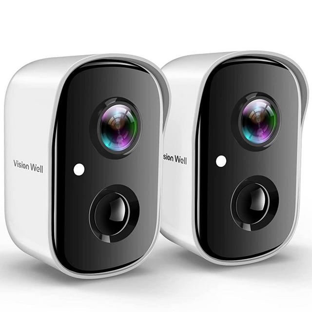 Wireless Cameras for Home/Outdoor Security, Battery Powered 1080P HD WiFi Security Cameras Wireless Outdoor with Spotlight, AI Motion Detection, Color Night Vision, Lens Support, SD/Cloud-2 Pack