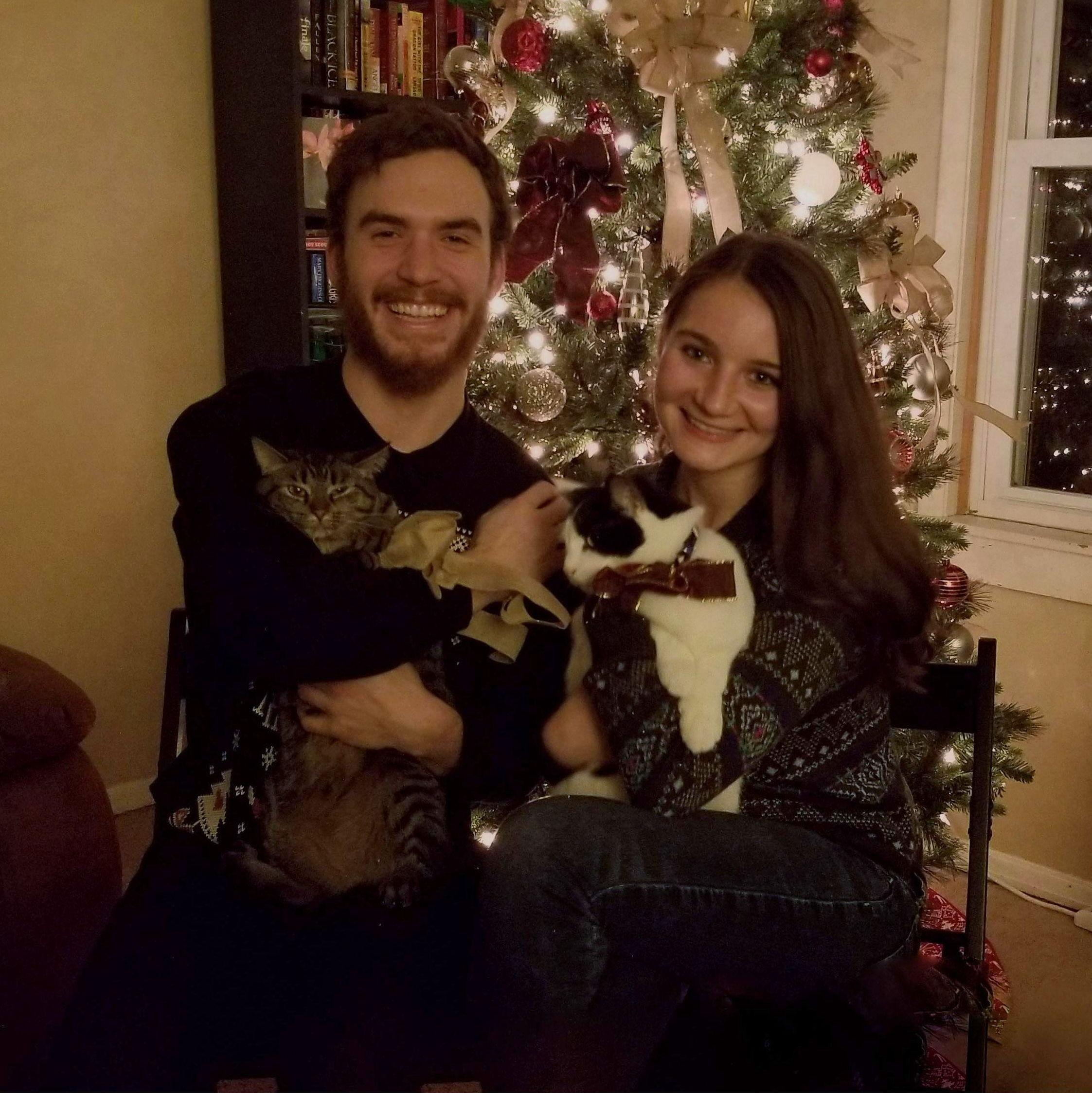 The cats LOVE taking Christmas pics with us