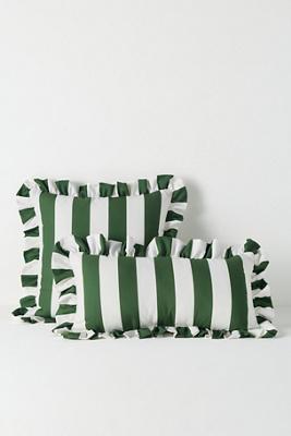 Maeve by Anthropologie Striped Ruffle Indoor/Outdoor Pillow