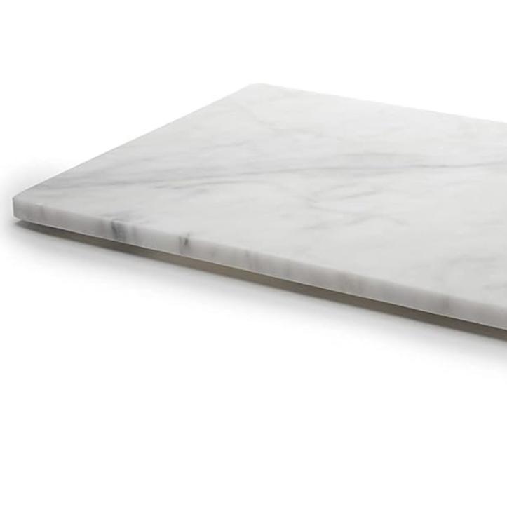 Home Basics Multi-Purpose Pastry Marble Tray Cutting Board Slab With Non-Slip Feet For Stability & Scratch Protection For Countertop. Easy To Clean,Trivet (8Inches x 12Inches)