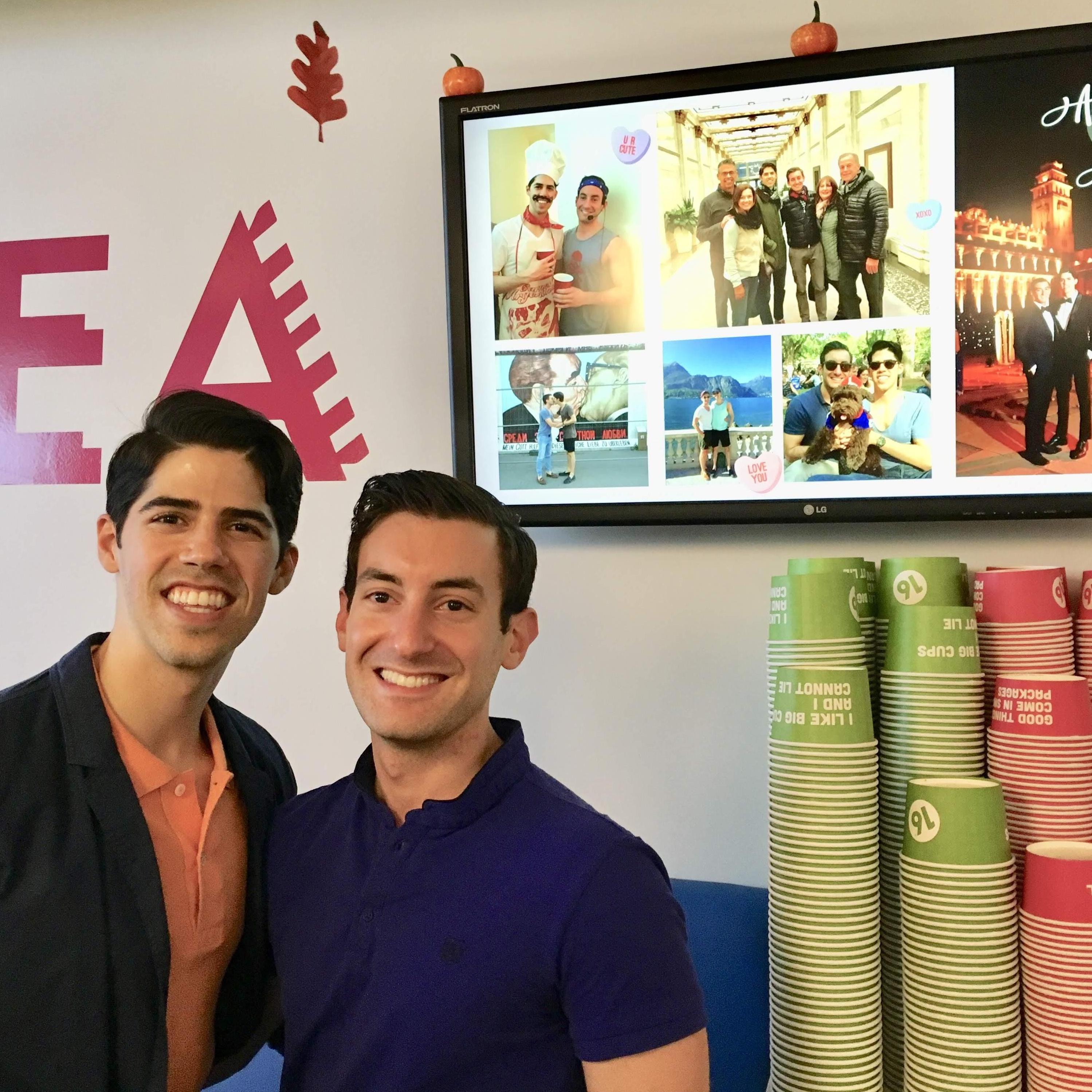 Alex proposed to Anthony at one of their favorite frozen yogurt shops, 16 Handles :-)