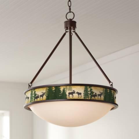 Moose Lodge Lamont 20 1/2" Wide Bronze Pendant Light