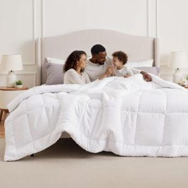 Bedsure Comforter Duvet Insert - Quilted Comforters Oversized King Size 116 x 98 Inches White
