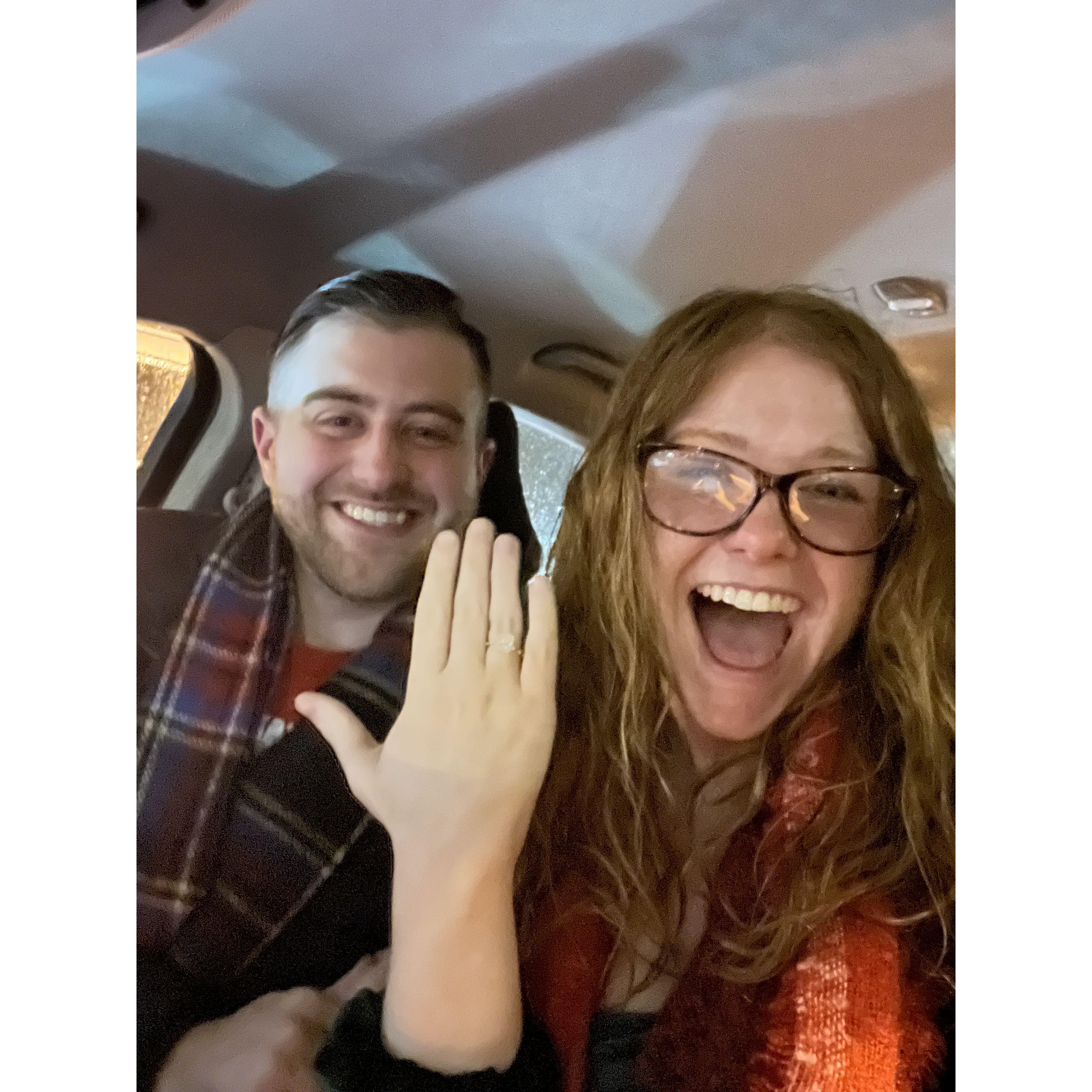 Minutes after Bailey said yes!
