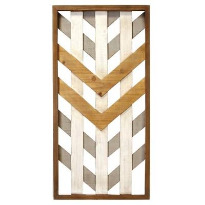 Framed Geometric Wood Wall Pane Gray - Stratton Home Decor