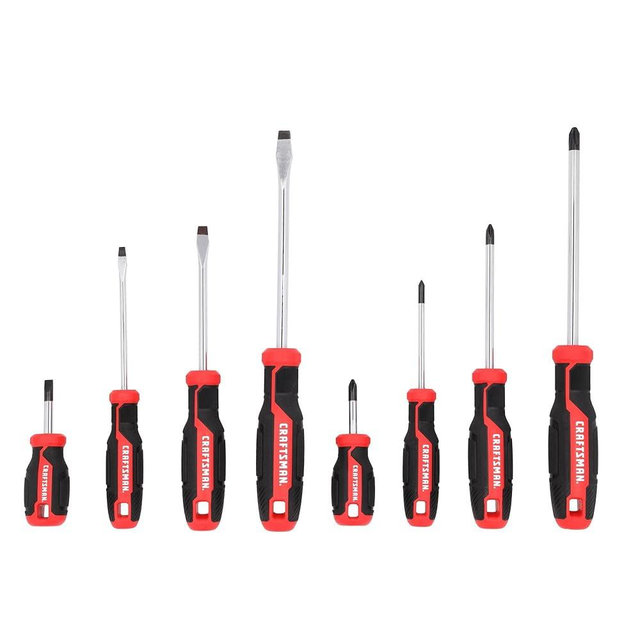 CRAFTSMAN Screwdriver Set, 8 Pc, Flat Head and Phillips Screwdrivers (CMHT65130)