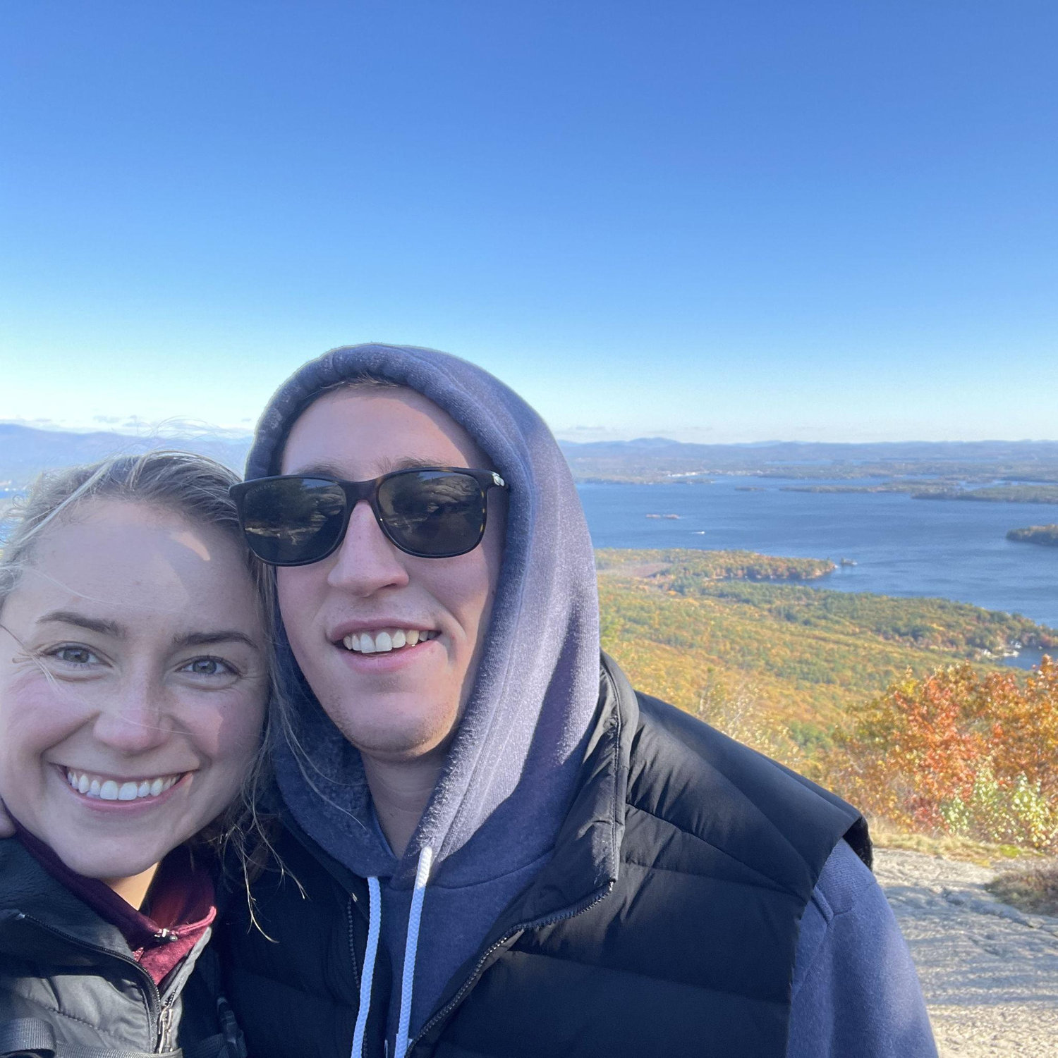Hiking Mount Major in Gilford, NH where Hannah spent summers growing up at her Grandparents. (October, 2021)