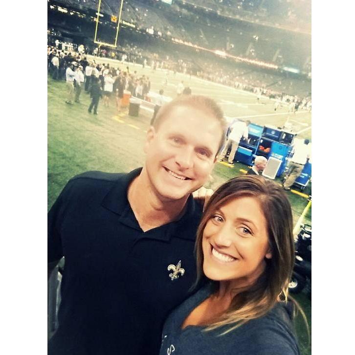 Us front row at the Super Dome! Go Saints!