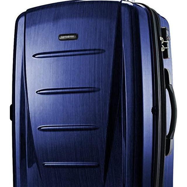 Samsonite Winfield 2 Hardside Expandable Luggage with Spinner Wheels, Navy, Checked-Medium 24-Inch