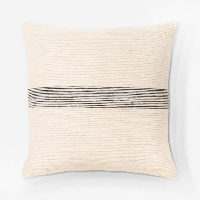 Selma Pillow, Cream and Charcoal