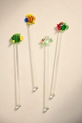 Fish Cocktail Stirrers, Set of 4