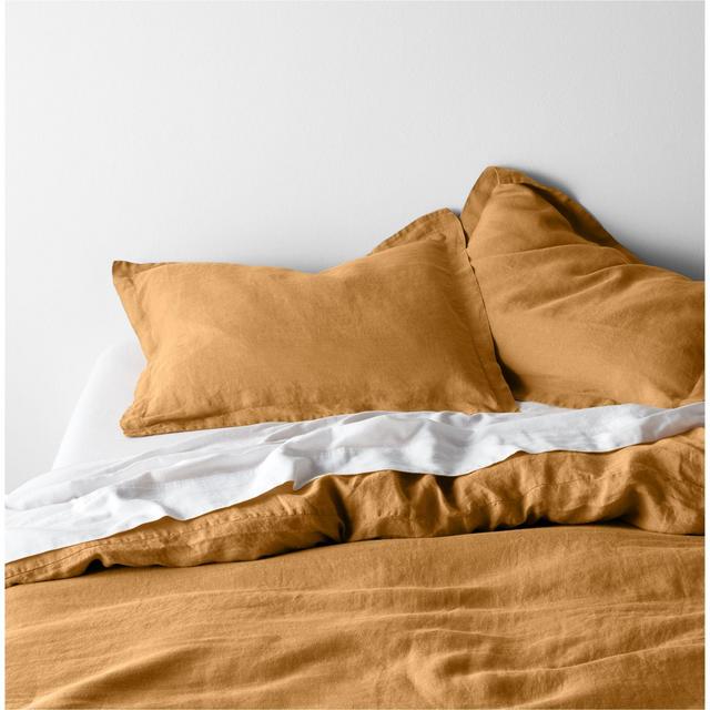 Brulee Brown Natural Hemp King Duvet Cover