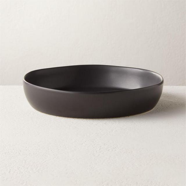 Crisp Matte Black Pasta Bowl
