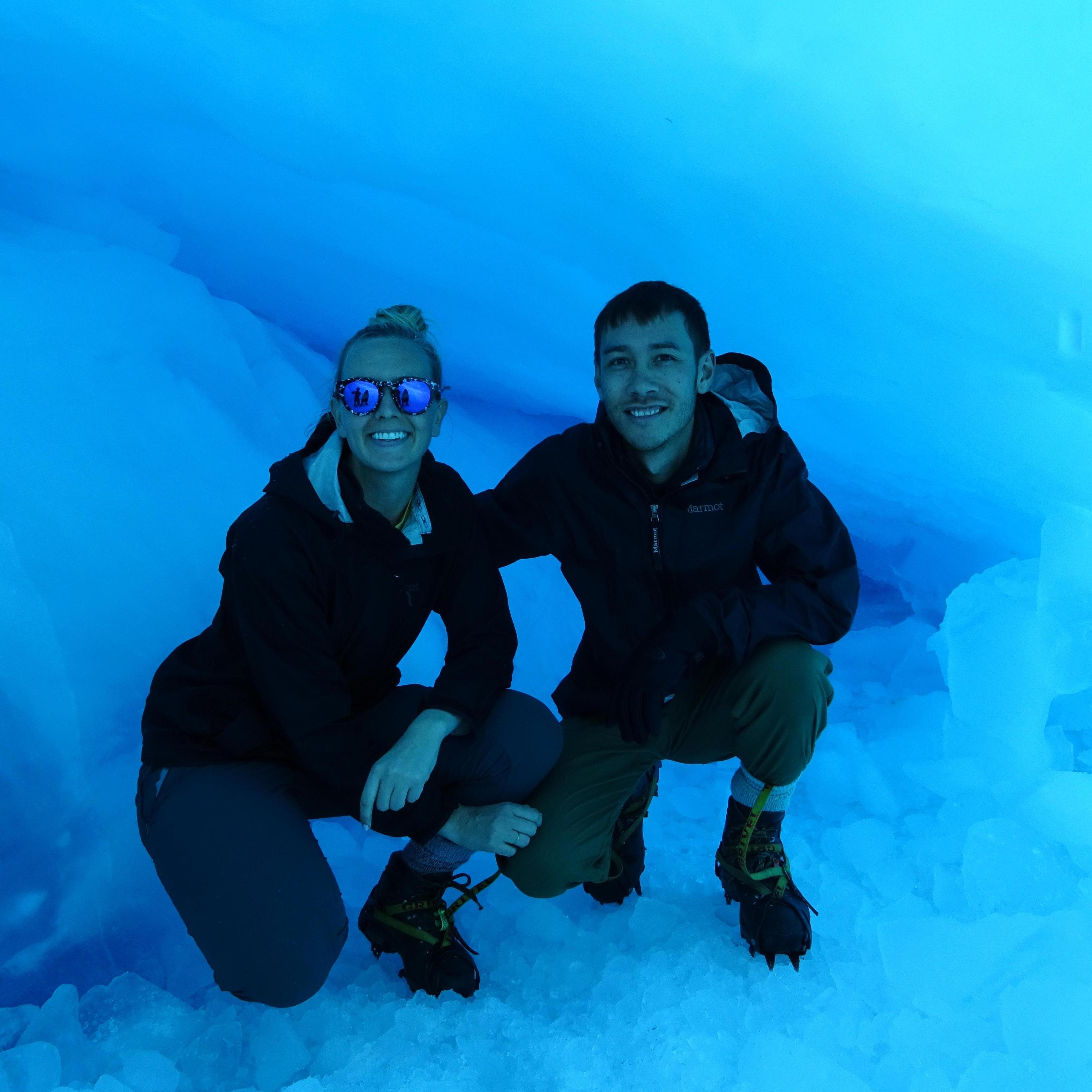 Glacier cave in New Zealand