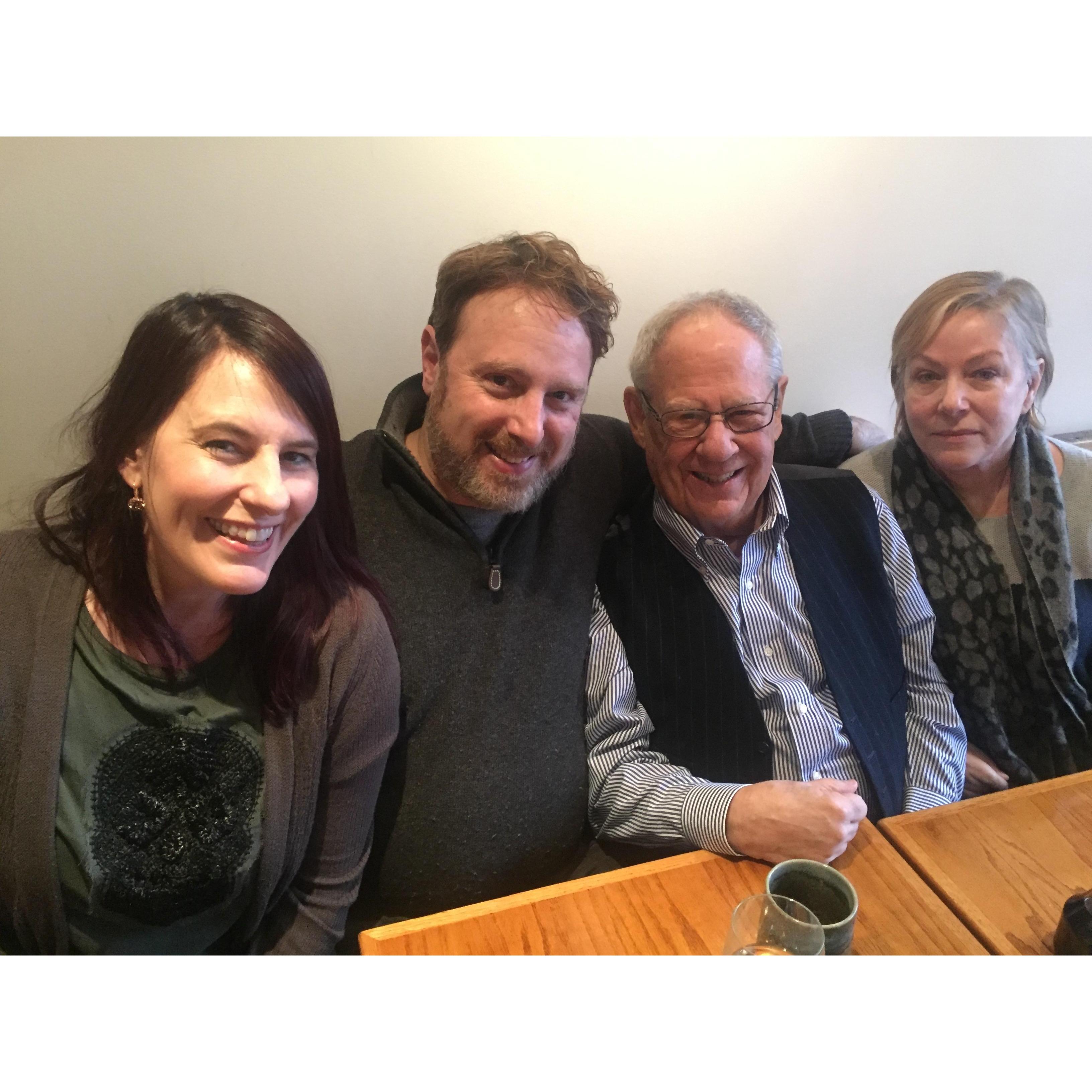 Jane and Henry with two of his mentors from graduate school, Richard Schechner and Carol Martin, in New York City.