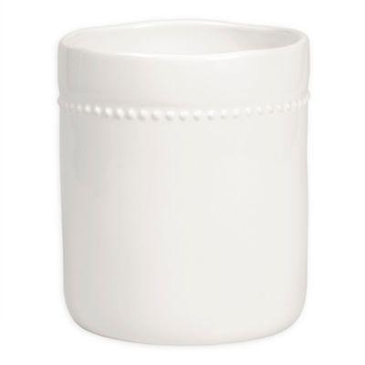 Modern Farmhouse Home Collection™ Organic Bead Utensil Crock in White