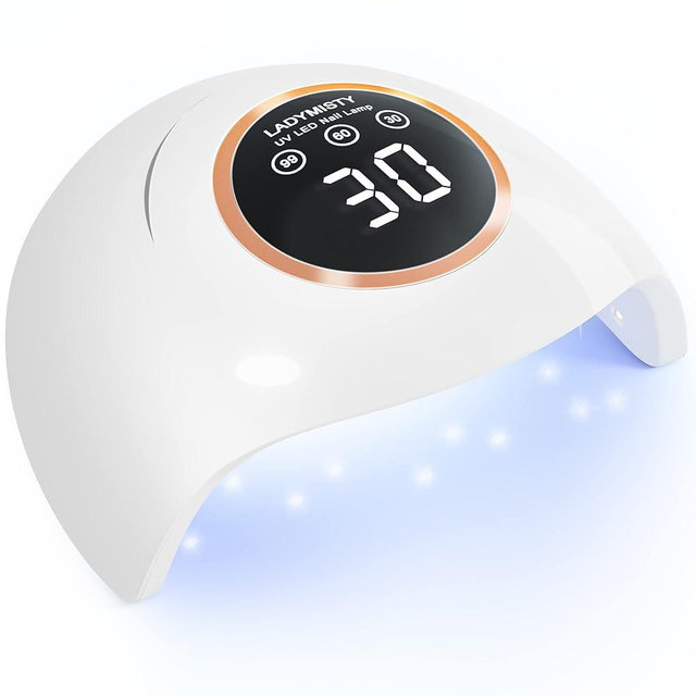 LadyMisty 72W UV LED Nail Lamp Light Dryer for Nails Gel Polish with 18 Beads 3 Timer Setting & LCD Touch Display Screen, Auto Sensor, Professional Nails, White