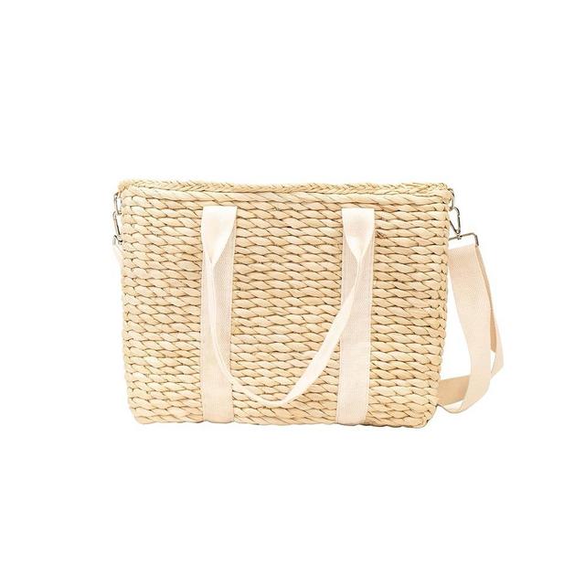 Daytani Insulated Leak Proof Beach Cooler Bag - Premium Quality Eco-Friendly Corn Husk - Beach Bag for Pool & Beach Parties - Lightweight Tote Bag - Straw Beach Bag - Rattan Purse