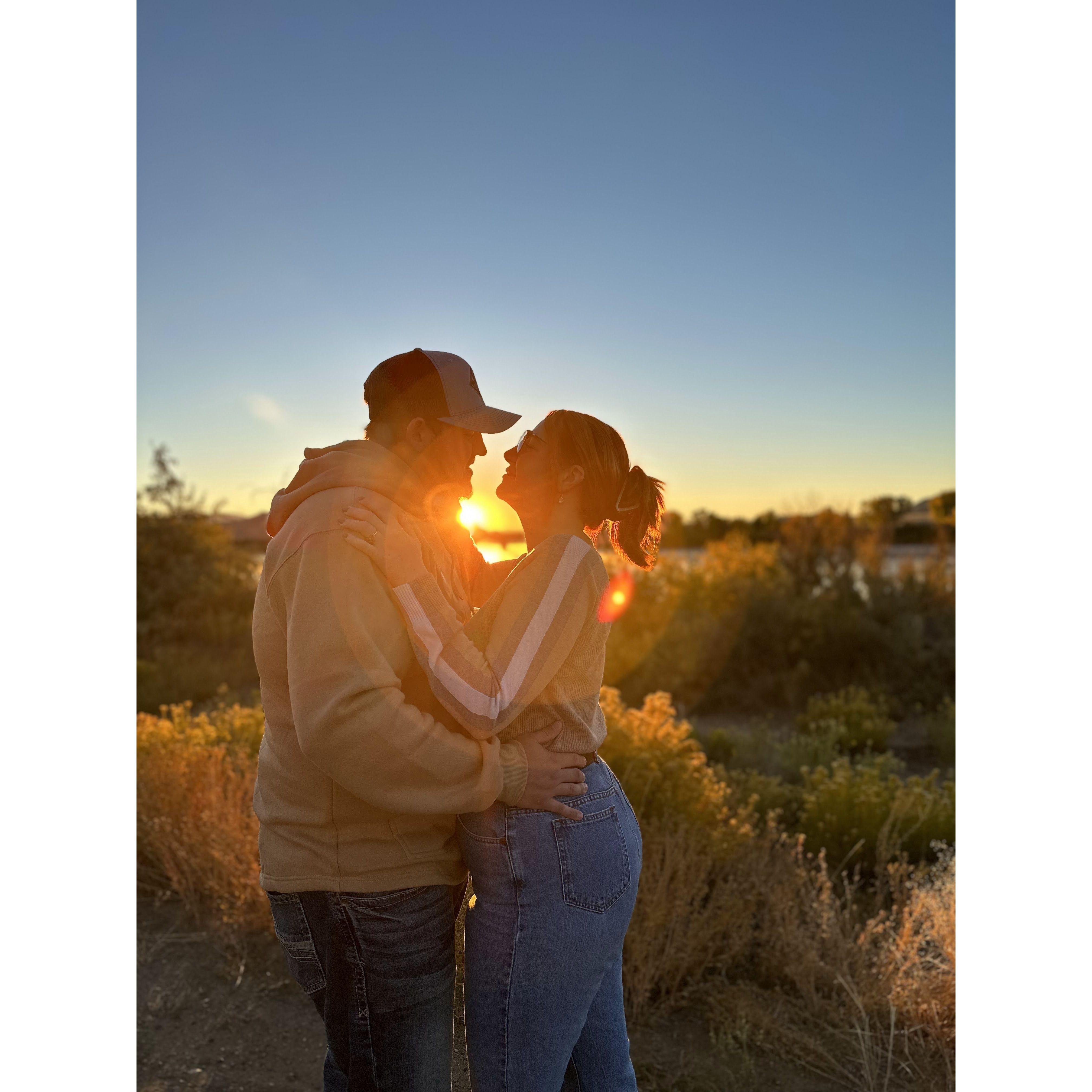 I dragged him out of bed at 5 so we could get sunrise pictures after spending the afternoon before taking pictures as well.