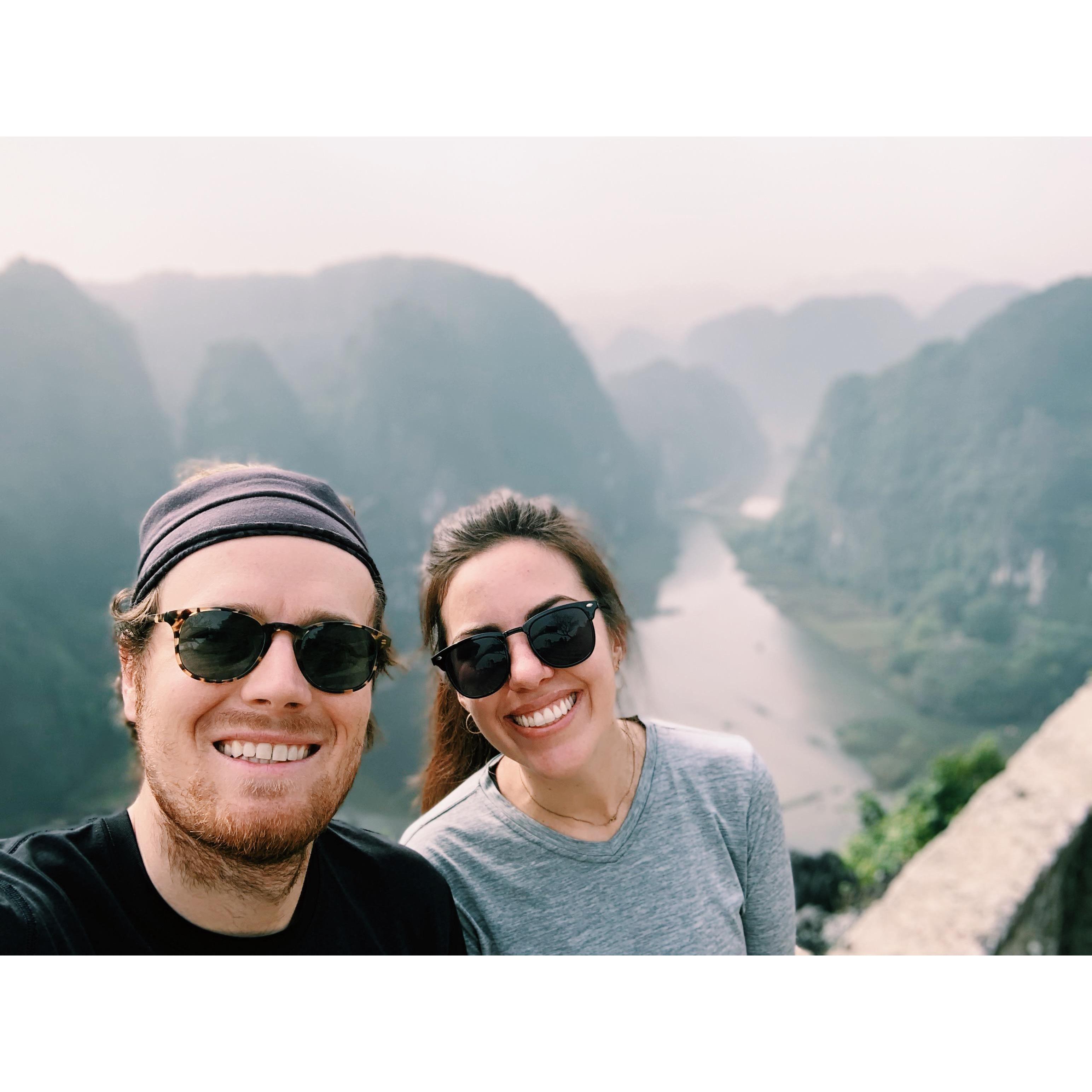 At the end of our Asia trip we finally figured out that portrait mode on the camera was way better than any other mode so here's a nice one of us in Nihn Bihn.