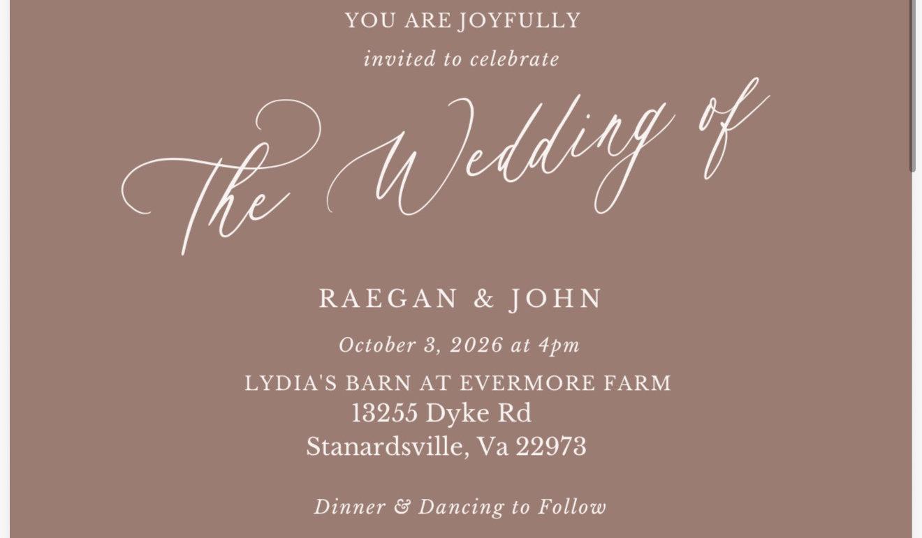 The Wedding Website of Raegan Teaford and John Wilson