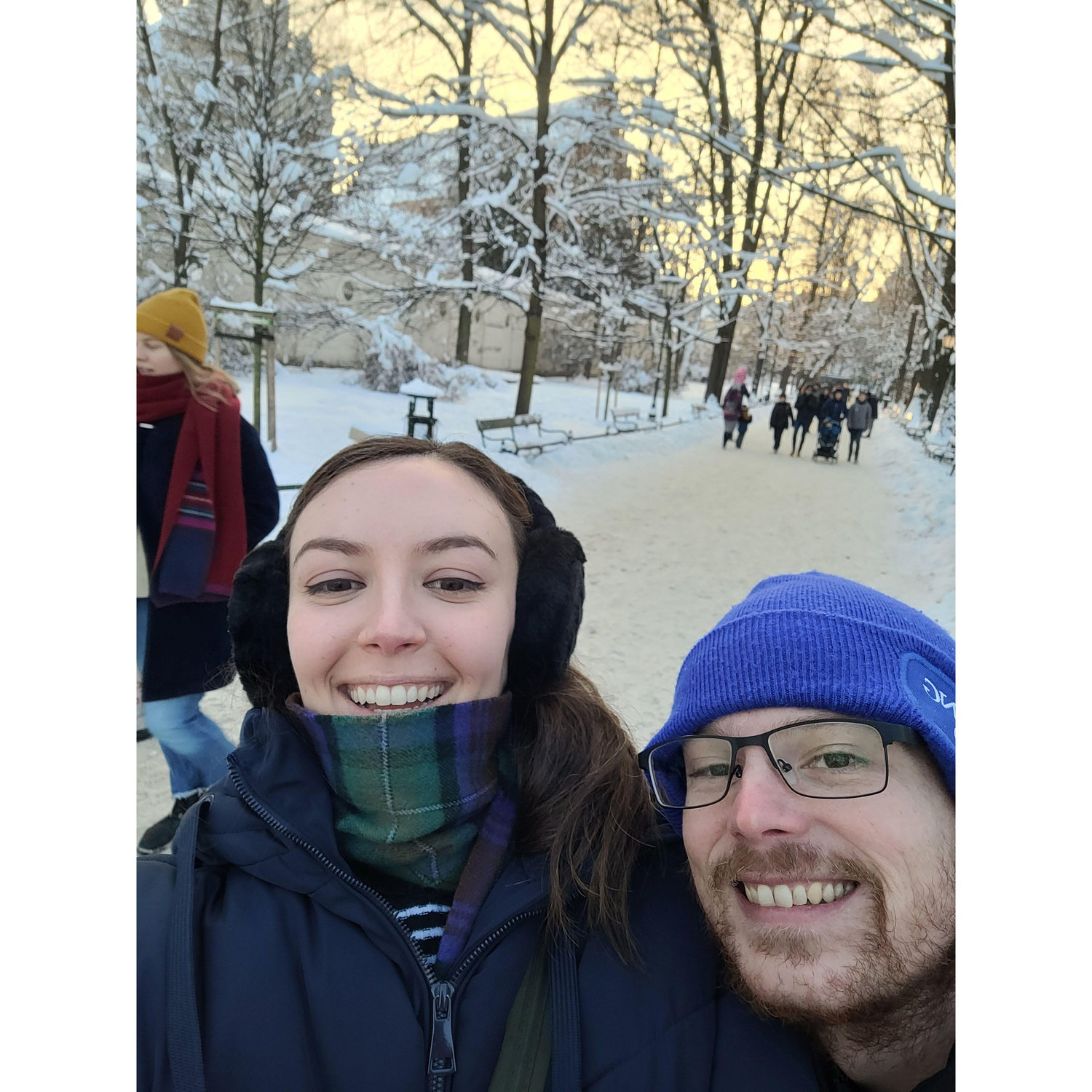 A frigid walk in Krakow, Poland.