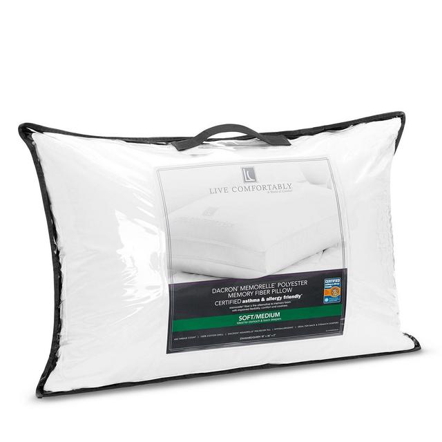 Live Comfortably Asthma & Allergy Friendly Soft/Medium Memorelle Pillow, Standard/Queen