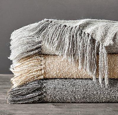 Alpaca Bouclé Weave Oversized Bed Throw