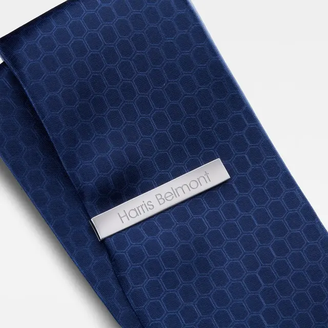 Engraved Sterling Silver Tie Bar