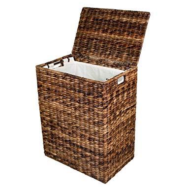 BirdRock Home Abaca Laundry Hamper - Hand Woven - Removable Canvas Laundry Bag