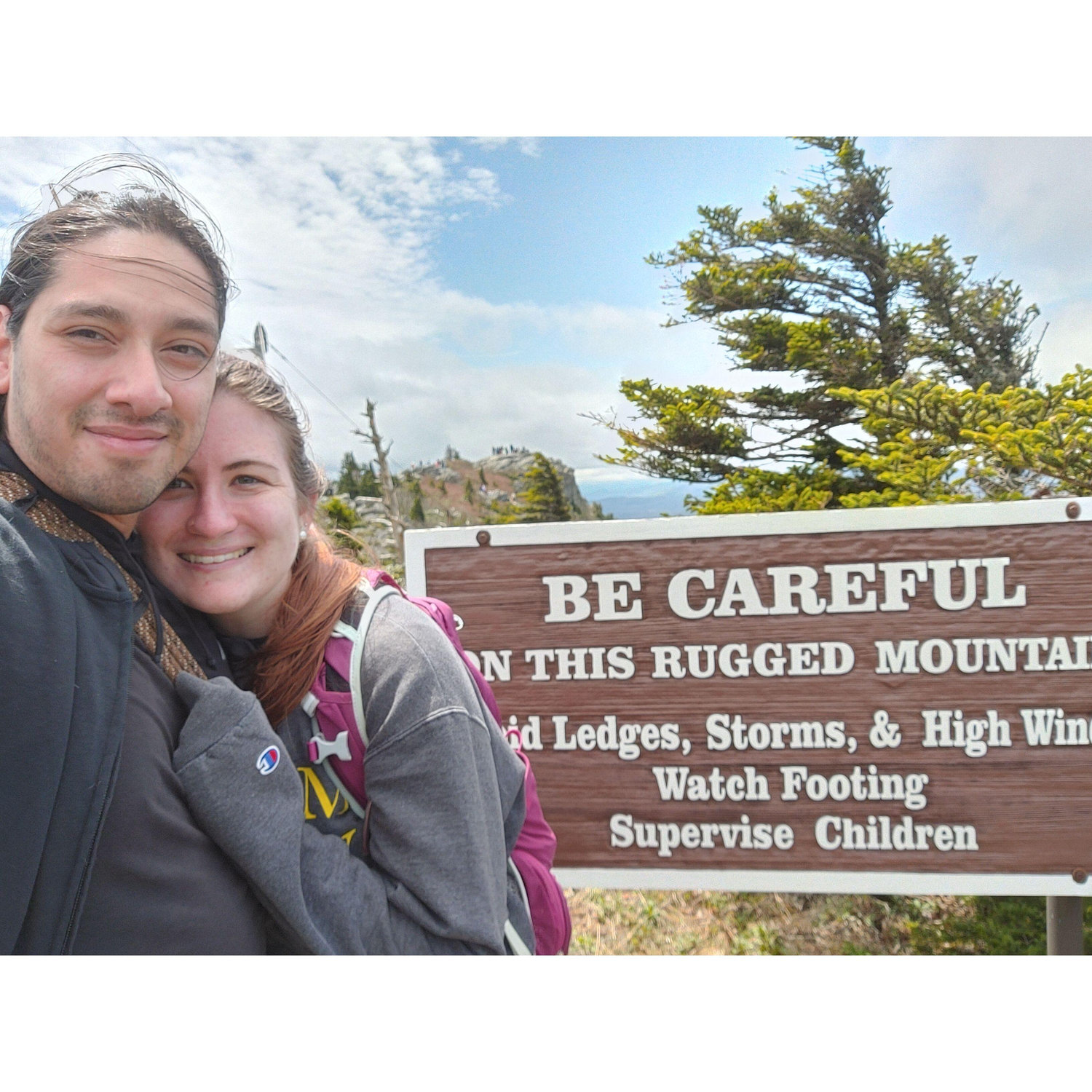 A very windy time atop Grandfather Mountain!