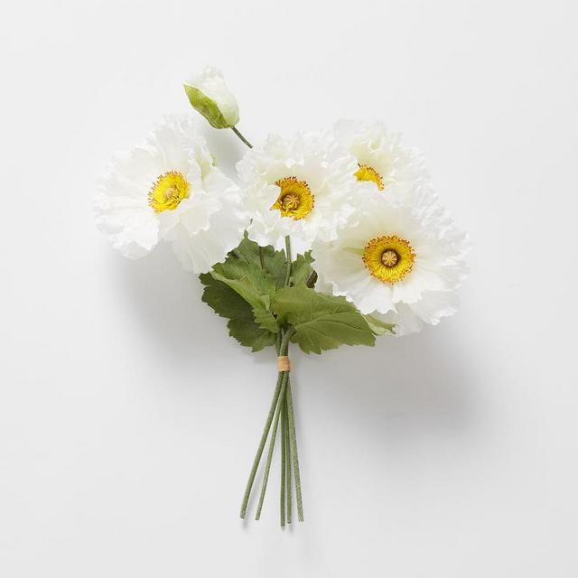 White Poppy Flower Bundle, White