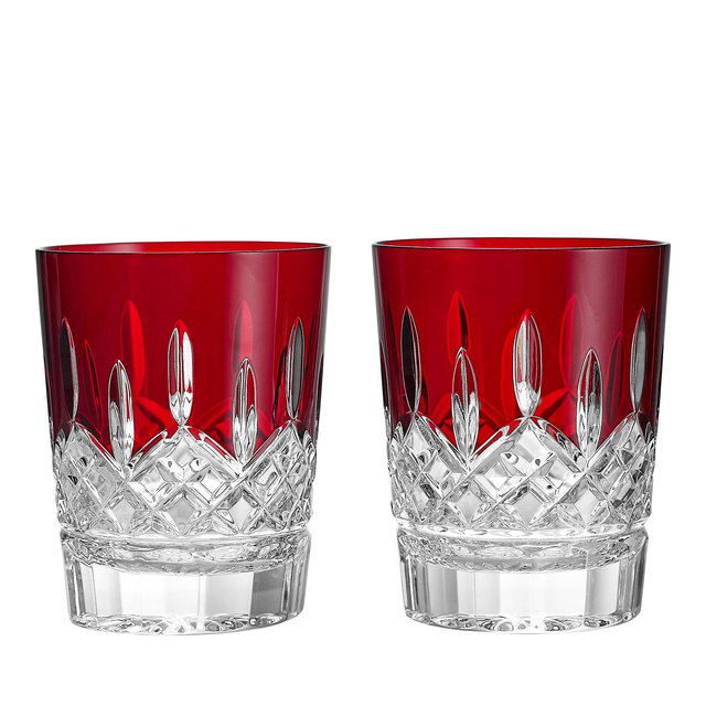 Waterford Lismore Red Double Old Fashioned Glasses, Set of 2