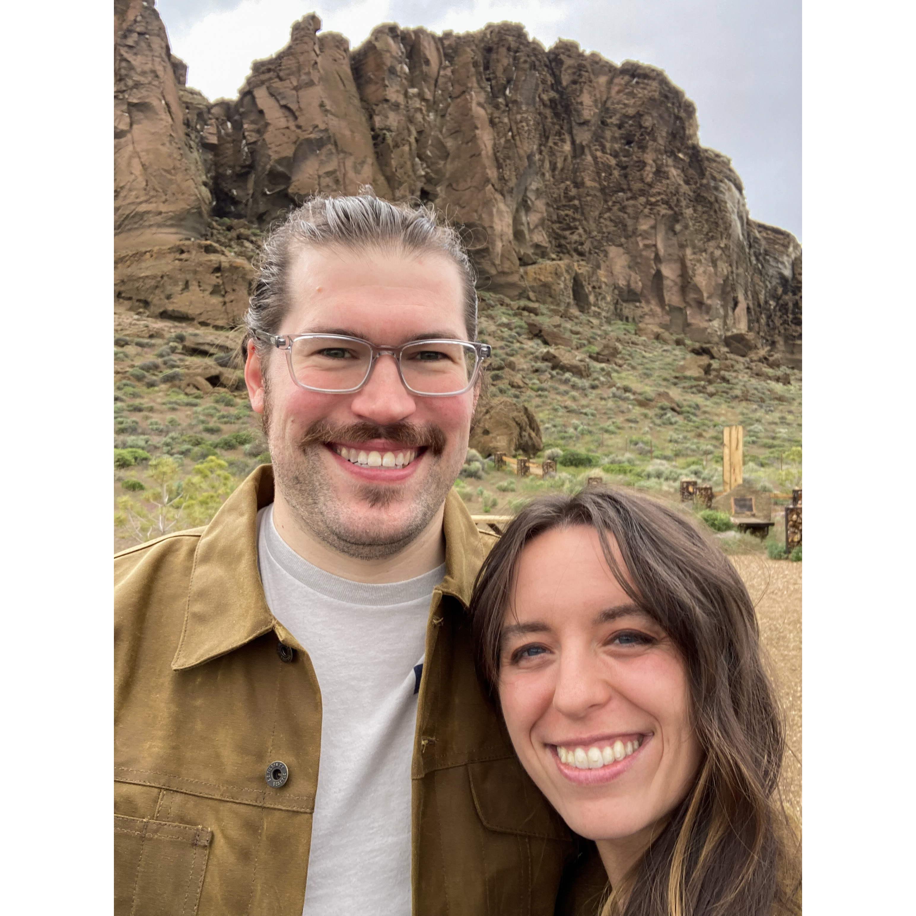 Checking out Fort Rock on our way to dig for Oregon sunstone