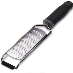 Stainless Steel Cheese Grater, Ergonomic Soft Handle Lemon Ginger Potato Zester with Plastic Cover