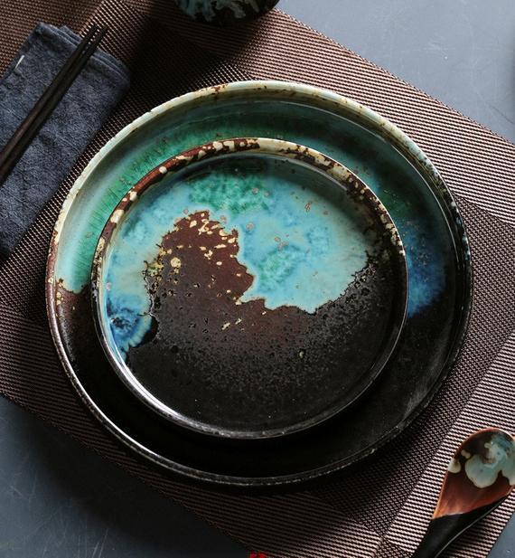 Handmade Artisan Pottery Dinner Plate, Ceramic Dinner Plate, Handmade Dinner Plate, Unique Dinner Plate, Artisan Dishes, Decorative Plate